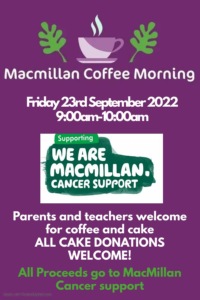 Macmillan coffee morning poster